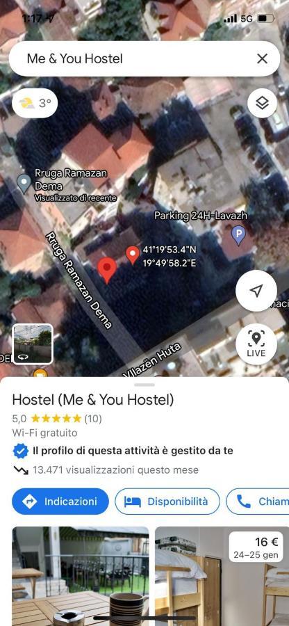 Me & You Hostel Tirana Exterior photo